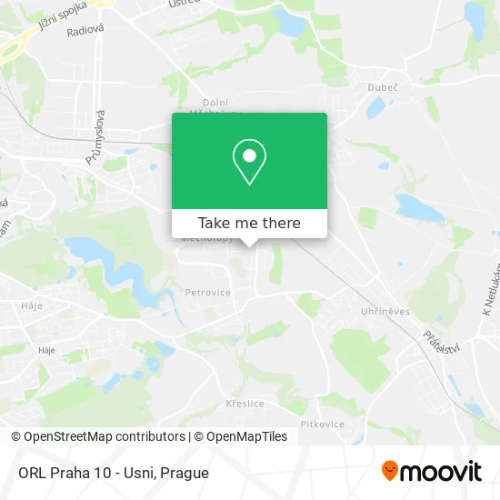 Карта ORL Praha 10 - Usni