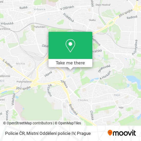 Policie ČR, Místní Oddělení policie IV map