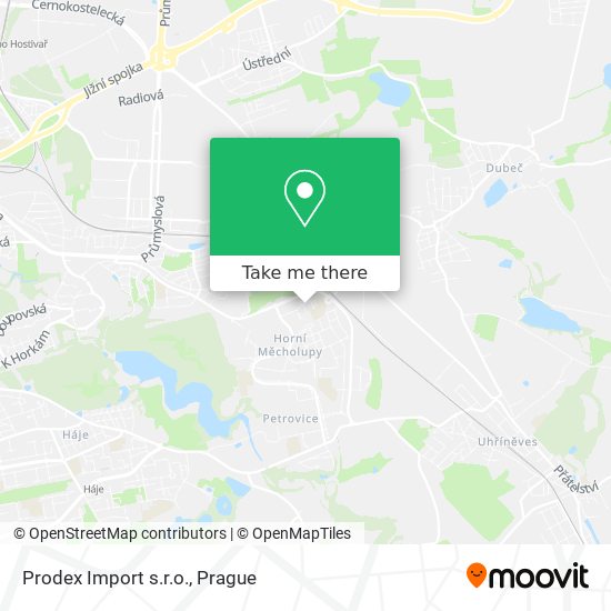 Prodex Import s.r.o. map