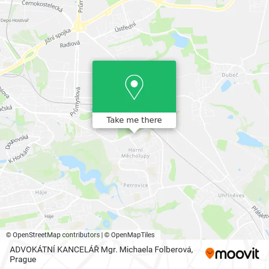 Карта ADVOKÁTNÍ KANCELÁŘ Mgr. Michaela Folberová