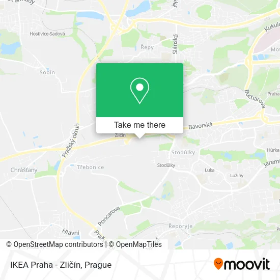 Карта IKEA Praha - Zličín