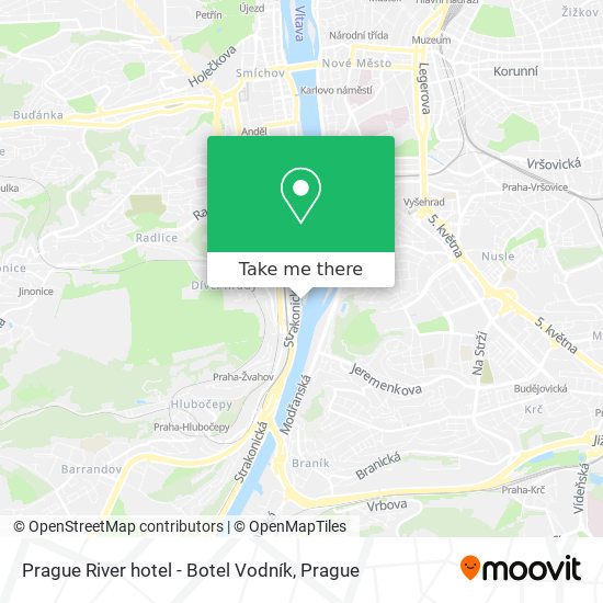 Prague River hotel - Botel Vodník map