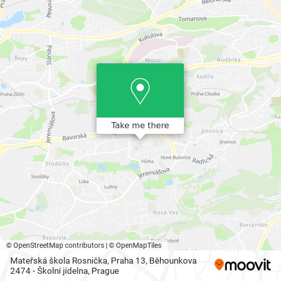 Mateřská škola Rosnička, Praha 13, Běhounkova 2474 - Školní jídelna map