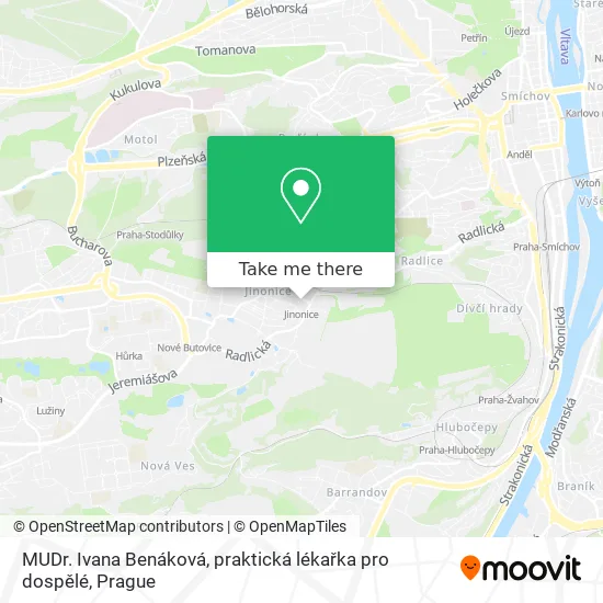 Карта MUDr. Ivana Benáková, praktická lékařka pro dospělé