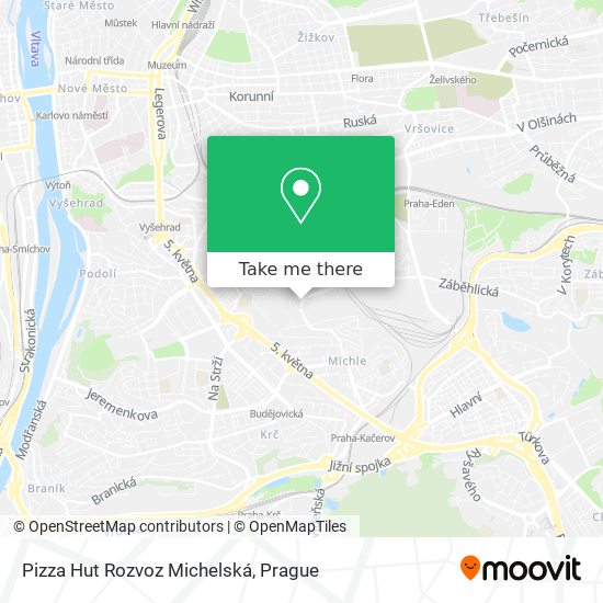 Pizza Hut Rozvoz Michelská map