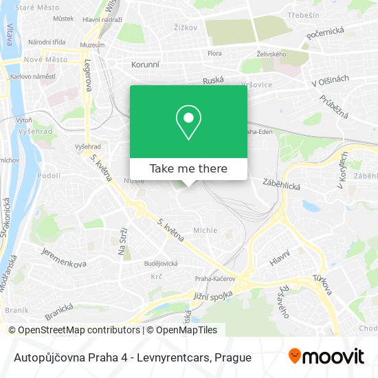 Карта Autopůjčovna Praha 4 - Levnyrentcars