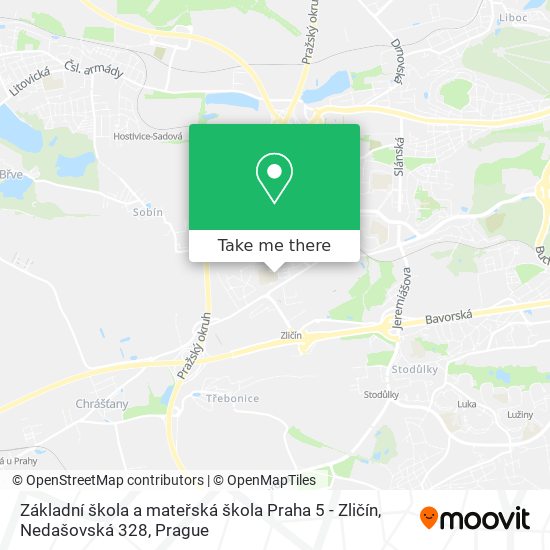 Карта Základní škola a mateřská škola Praha 5 - Zličín, Nedašovská 328