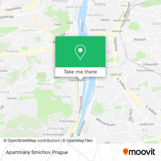 Apartmány Smíchov map