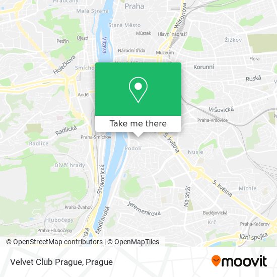 Velvet Club Prague map