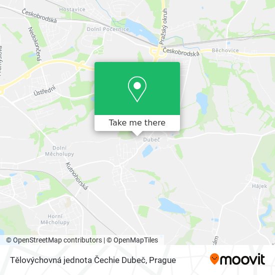 Tělovýchovná jednota Čechie Dubeč map