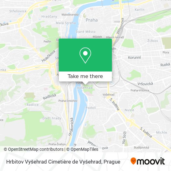 Hrbitov Vyšehrad Cimetière de Vyšehrad map