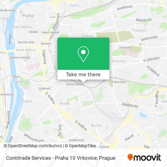 Карта Contitrade Services - Praha 10 Vršovice