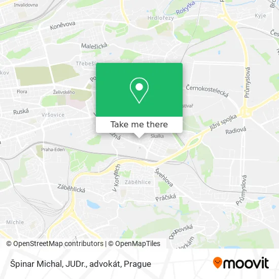 Карта Špinar Michal, JUDr., advokát