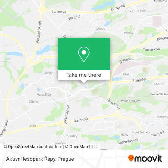 Aktivní lesopark Řepy map