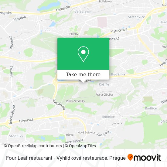 Карта Four Leaf restaurant - Vyhlídková restaurace