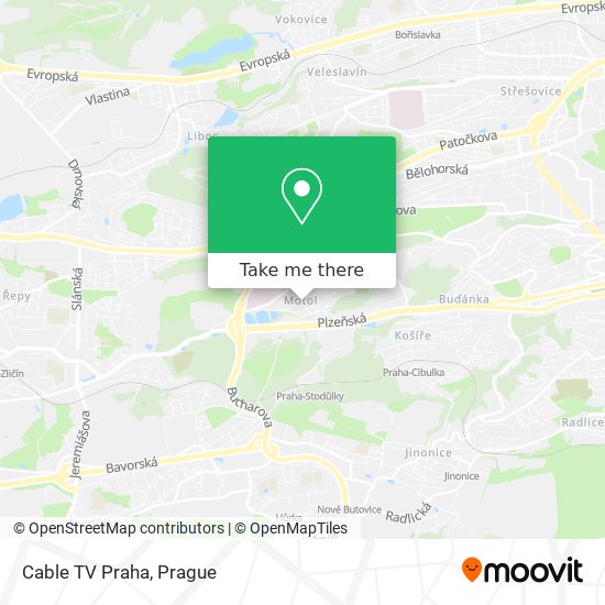 Cable TV Praha map