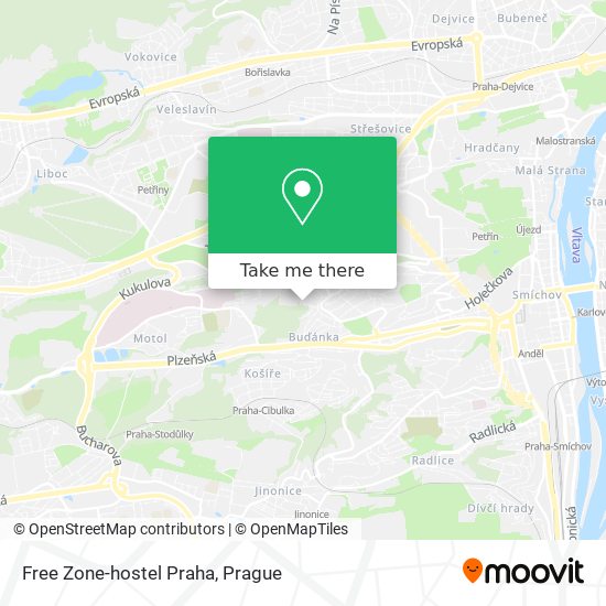 Free Zone-hostel Praha map