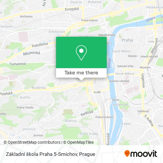Карта Základní škola Praha 5-Smíchov