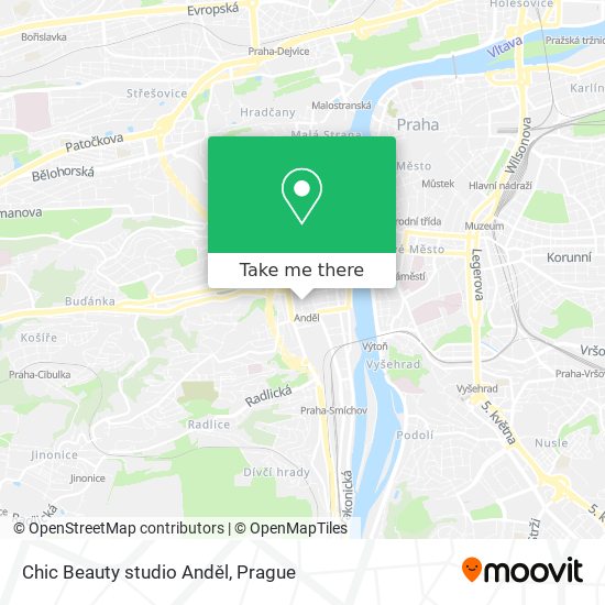 Chic Beauty studio Anděl map