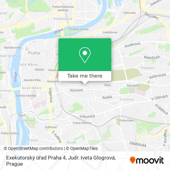 Exekutorský úřad Praha 4, Judr. Iveta Glogrová map