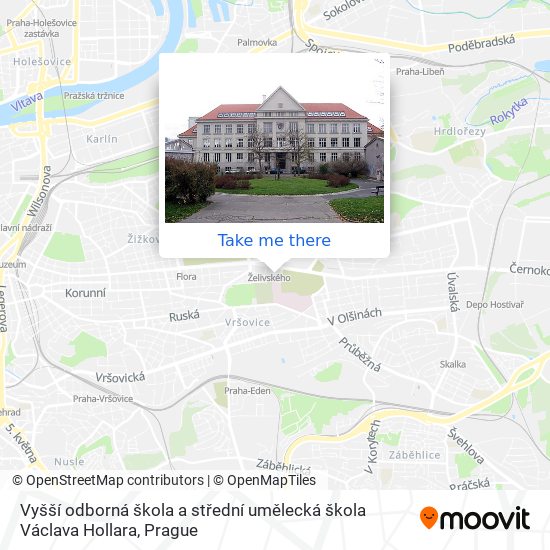 Vyšší odborná škola a střední umělecká škola Václava Hollara map