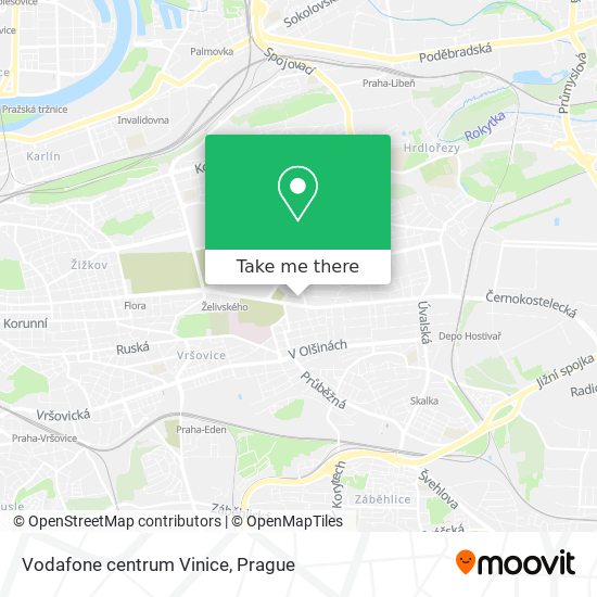 Vodafone centrum Vinice map