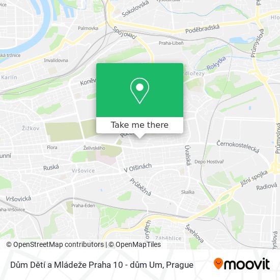 Dům Dětí a Mládeže Praha 10 - dům Um map