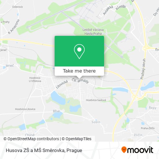 Husova ZŠ a MŠ Směrovka map