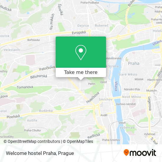 Welcome hostel Praha map
