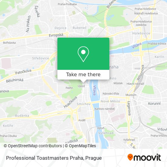Карта Professional Toastmasters Praha