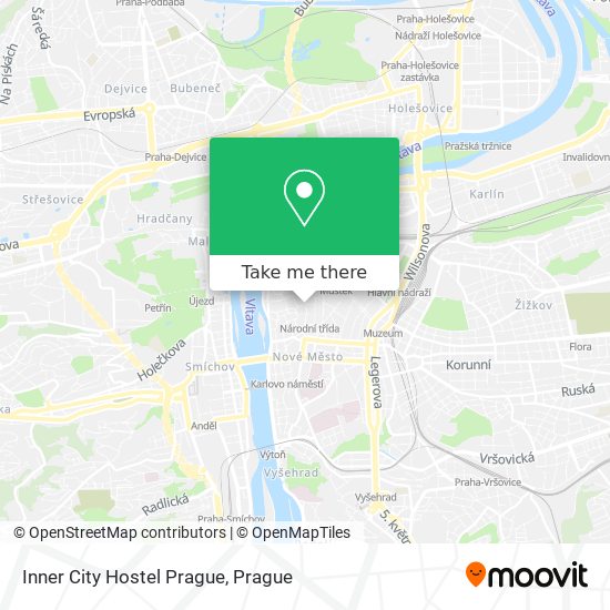 Inner City Hostel Prague map