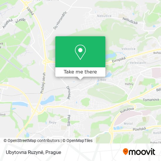 Ubytovna Ruzyně map