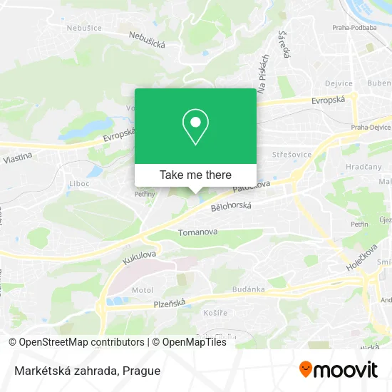 Карта Markétská zahrada