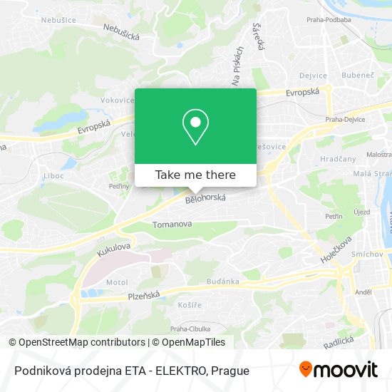 Podniková prodejna ETA - ELEKTRO map