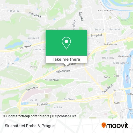 Карта Sklenářství Praha 6