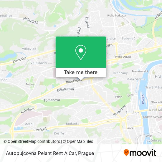 Autopujcovna Pelant Rent A Car map