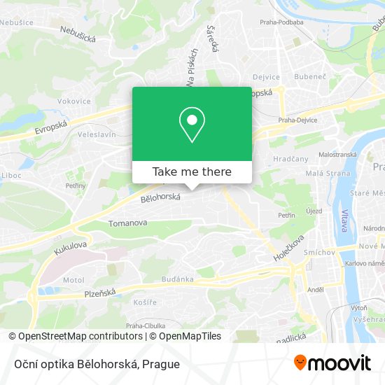 Oční optika Bělohorská map