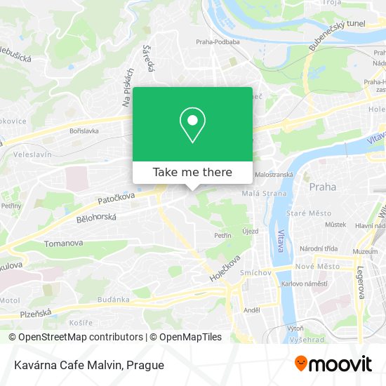 Карта Kavárna Cafe Malvin