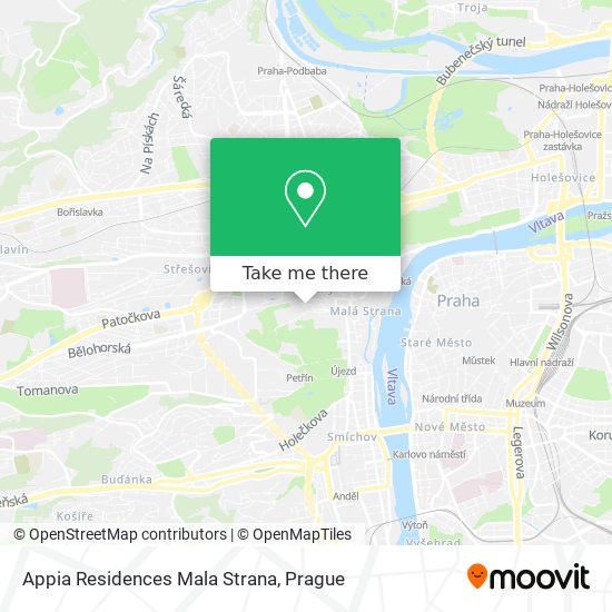 Appia Residences Mala Strana map