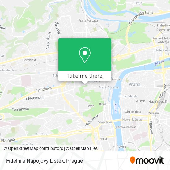 Fidelni a Nápojovy Listek map