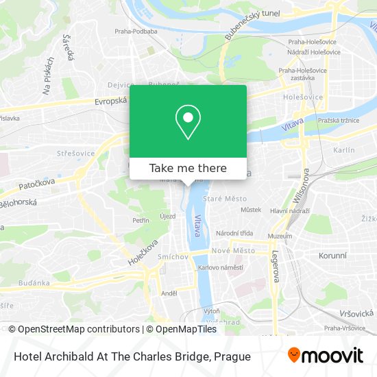 Карта Hotel Archibald At The Charles Bridge