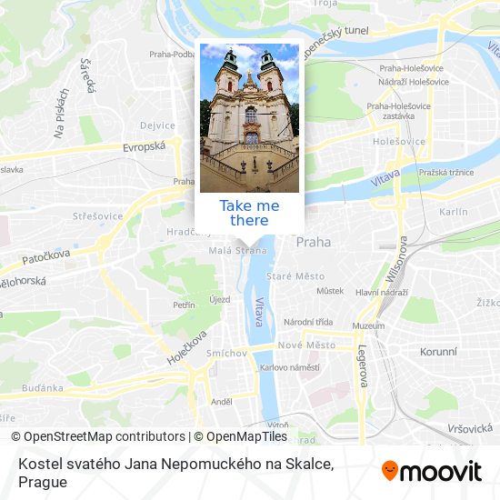 Карта Kostel svatého Jana Nepomuckého na Skalce