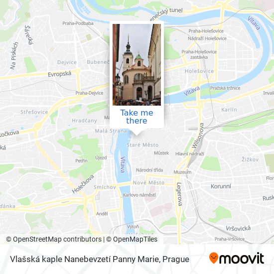 Карта Vlašská kaple Nanebevzetí Panny Marie