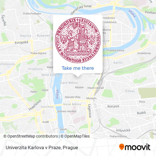Карта Univerzita Karlova v Praze