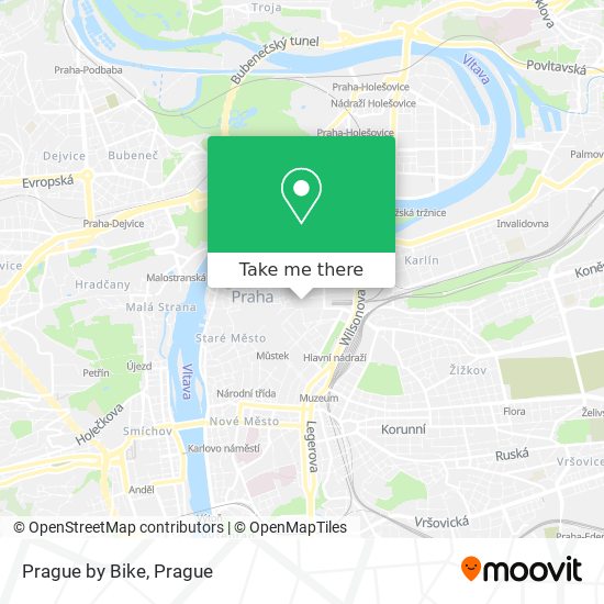 Prague by Bike map