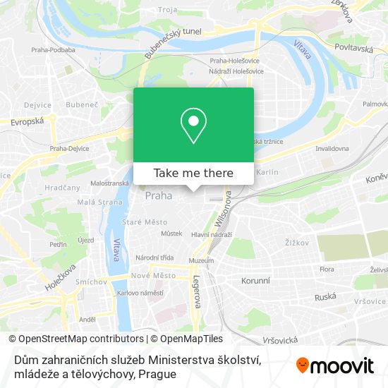 Dům zahraničních služeb Ministerstva školství, mládeže a tělovýchovy map