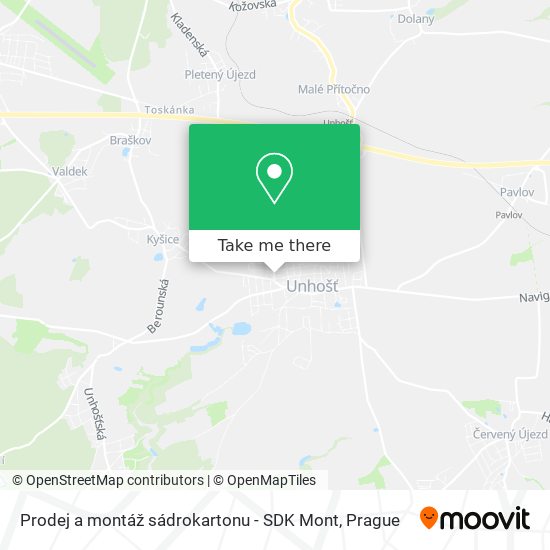 Карта Prodej a montáž sádrokartonu - SDK Mont