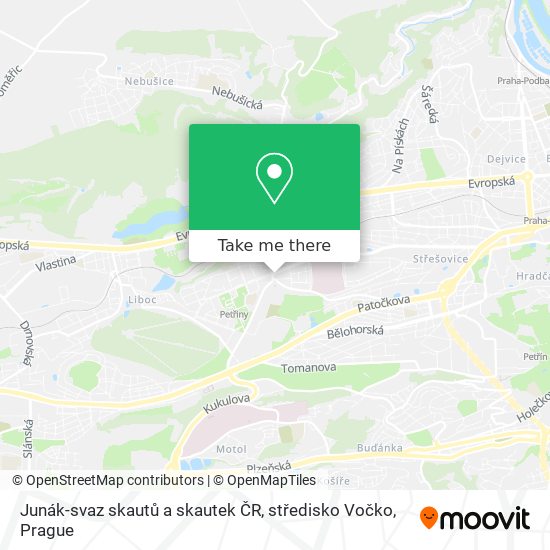 Карта Junák-svaz skautů a skautek ČR, středisko Vočko