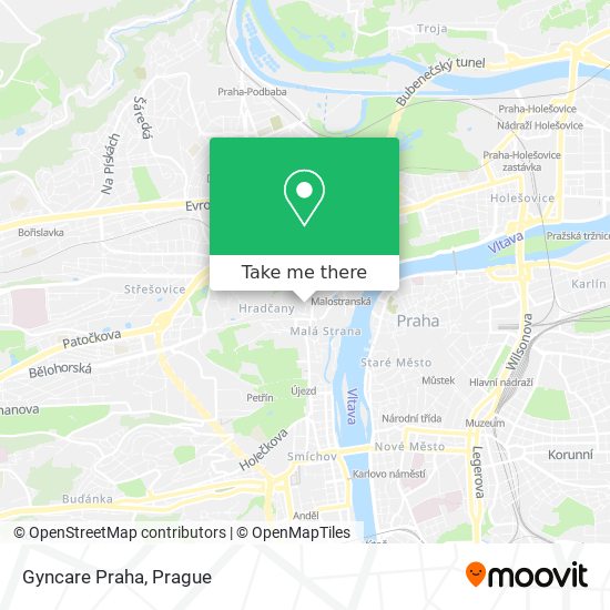 Gyncare Praha map