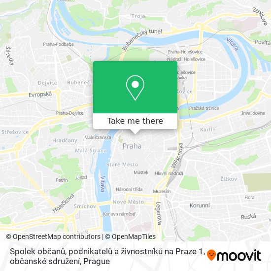 Spolek občanů, podnikatelů a živnostníků na Praze 1, občanské sdružení map